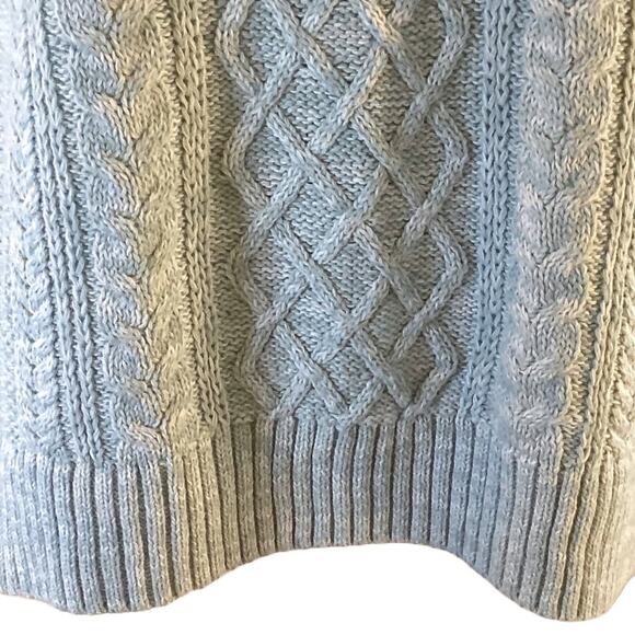 GAP Classic Mint Cable Knit Crewneck Sweater Women's Large Petite - Picture 4 of 7